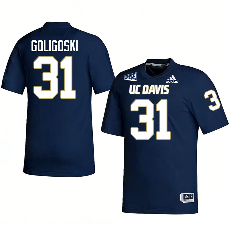 UC Davis Aggies #31 Sam Goligoski College Football Jerseys, Uniforms Stitched Sale-Navy